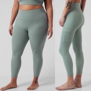 Athleta Salutation Leggings With Pockets GREEN 1X
